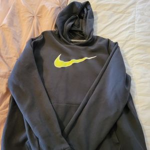 Nike Hoodie. Charcoal grey with lime green check